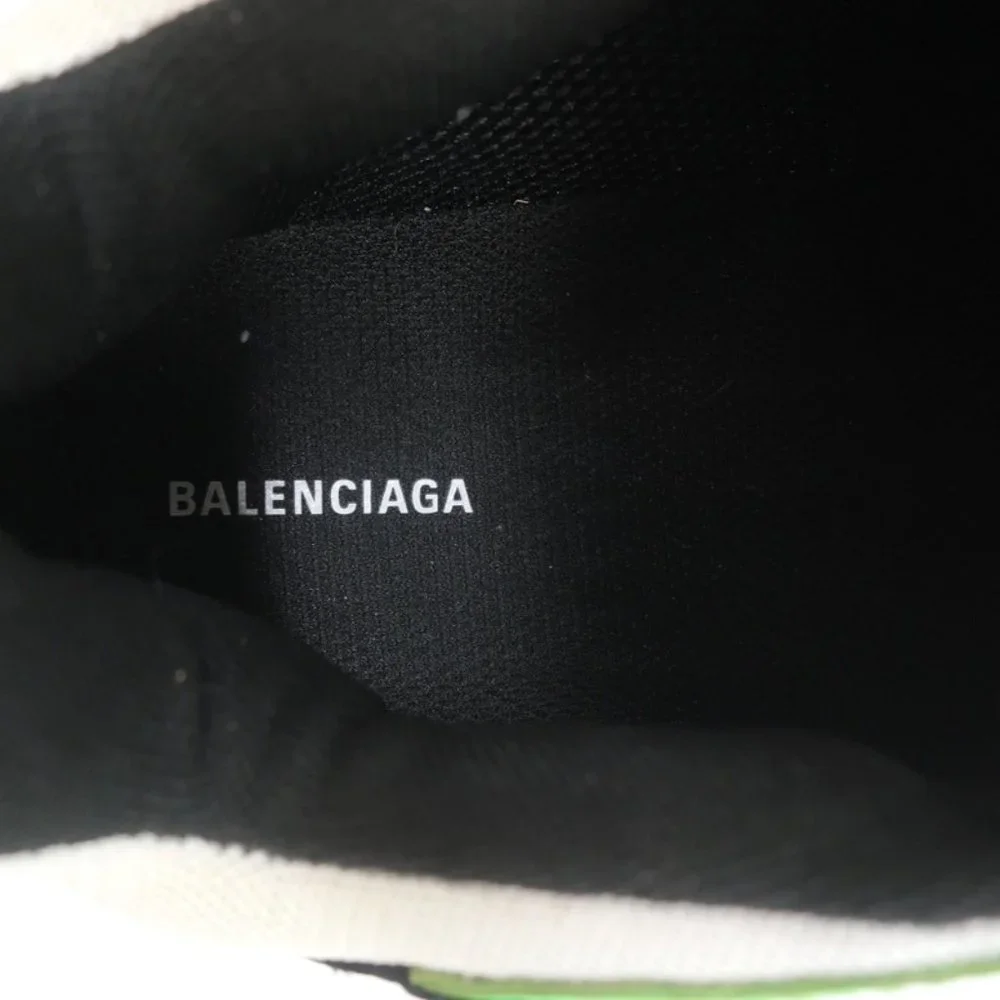 BALENCIAGA TRIPLE S SNEAKERS WHITE/BLACK/NEON GREEN SIZE 37 - Picture 10 of 12